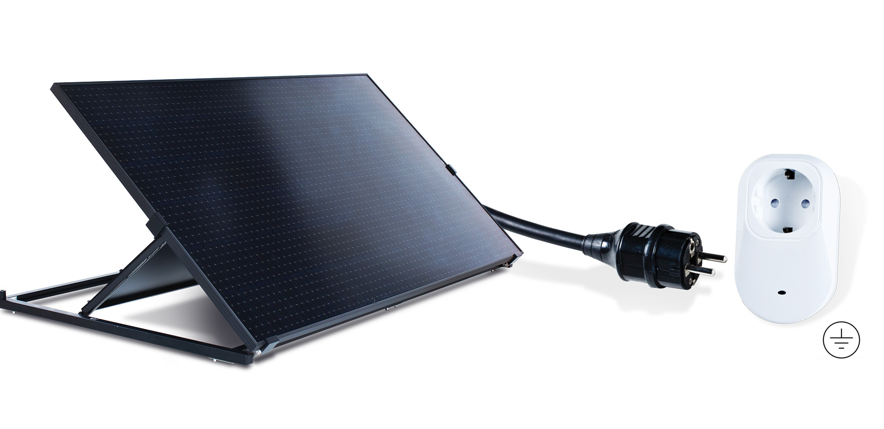 Solarpad 380Wp | Solar panel with plug - micro-inverter - pedestal assembled | 5-meter cable with plug | Free Smart Wifi+Bluetooth Cubie