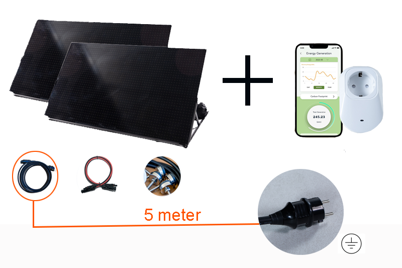 Solarpad 760WP Dual | Solar panel-micro inverter-pedestal assembled | 4 water weight bags for free