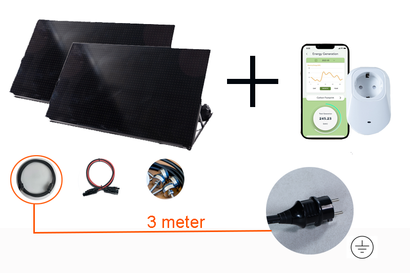 Solarpad 760WP Dual | Solar panel-micro inverter-pedestal assembled | 4 water weight bags for free