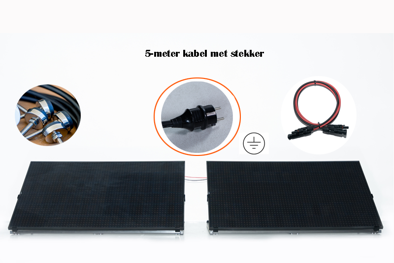 Solarpad 760WP Dual | Solar paneel with plug - micro inverter - pedestal assembled