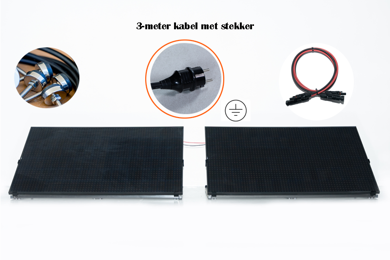 Solarpad 760WP Dual | Solar paneel with plug - micro inverter - pedestal assembled