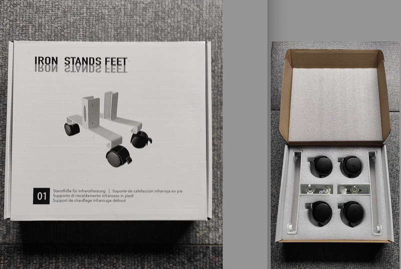 Pedestals with wheels for Infrared panel - 2 pieces