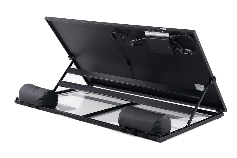Solarpad 380Wp | Solar panel with plug - micro-inverter - pedestal assembled | 3-meter cable with plug